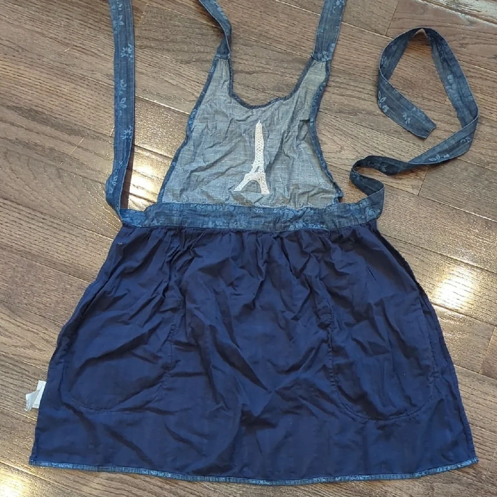 Sur La Table Blue Denim-Style Apron with Eiffel Tower Detail